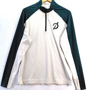 Rhone x Peloton Shirt Mens M Green White Courtside 1/4 Zip Performance Stretch